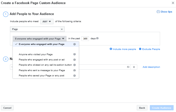 Create a Facebook Page Custom Audience