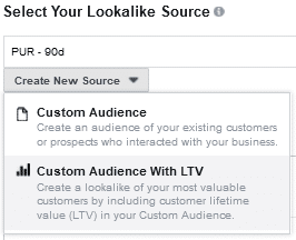 Create new Source for Lookalike Audience