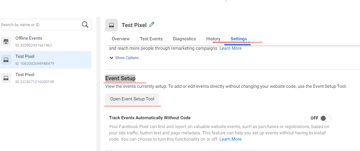 Event Setup Tool In Facebook Event Manager