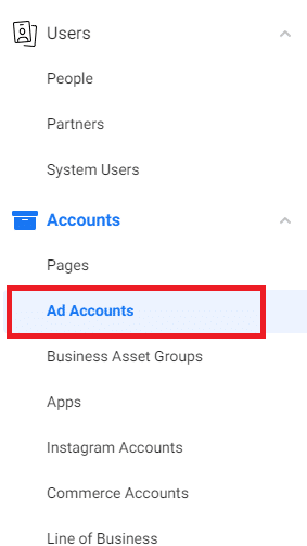 Facebook Ad Accounts in Facebook Business Manager