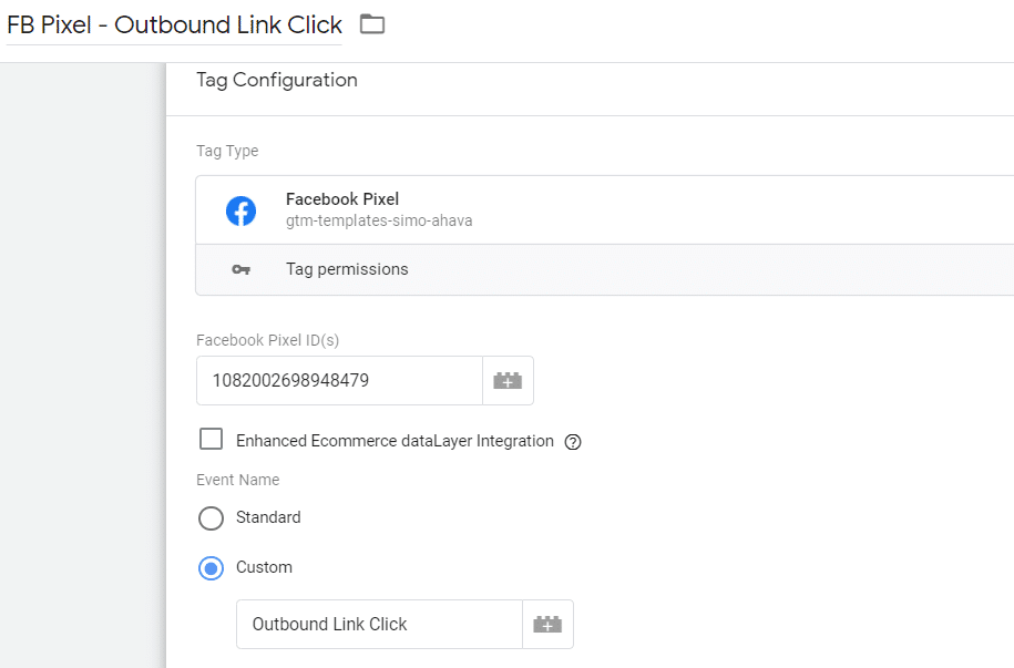 Facebook Outbound Link Click Custom Event With Google Tag Manager