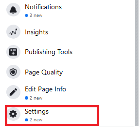 Facebook Page Settings