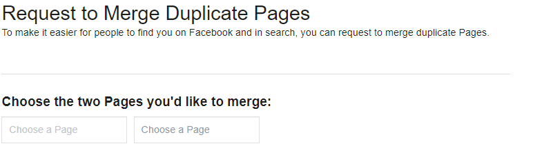 Merge duplicate FB pages