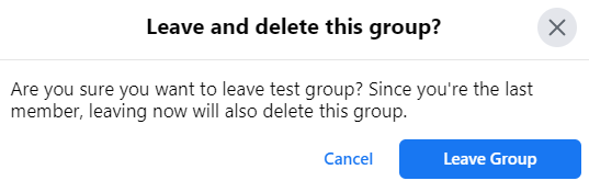 Leave and delete the Facebook Group