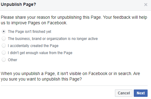reasons to make a Facebook page private