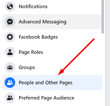 Facebook page - People and Other pages