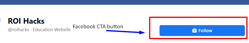 Facebook page call to action button