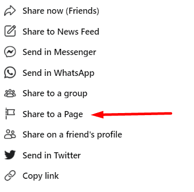 group post share options - facebook