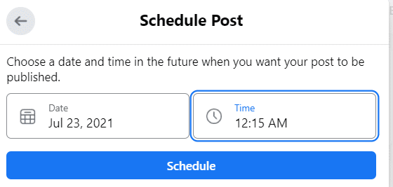 schedule post to a Facebook group