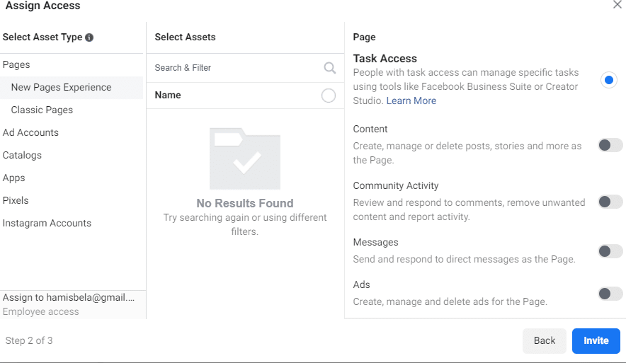 assign Facebook Business Manager permissions to users
