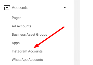 Instagram accounts in FB Business Manager