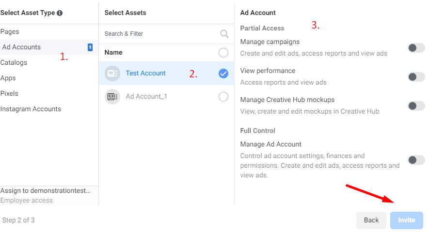 add users to Facebook Ad Account from Business Manager