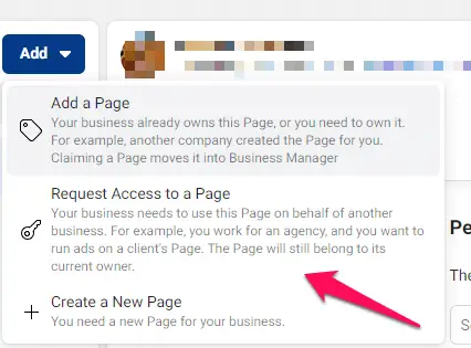 request admin access to a Facebook page