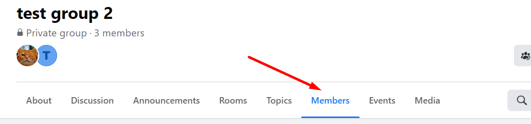 Facebook Groups - Members tab