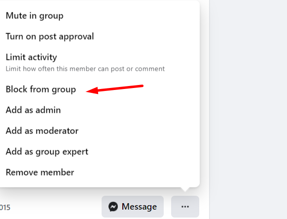 block someone from Facebook group