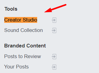 creator studio link from Facebook Publishing Tools