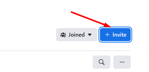invite button in a Facebook group