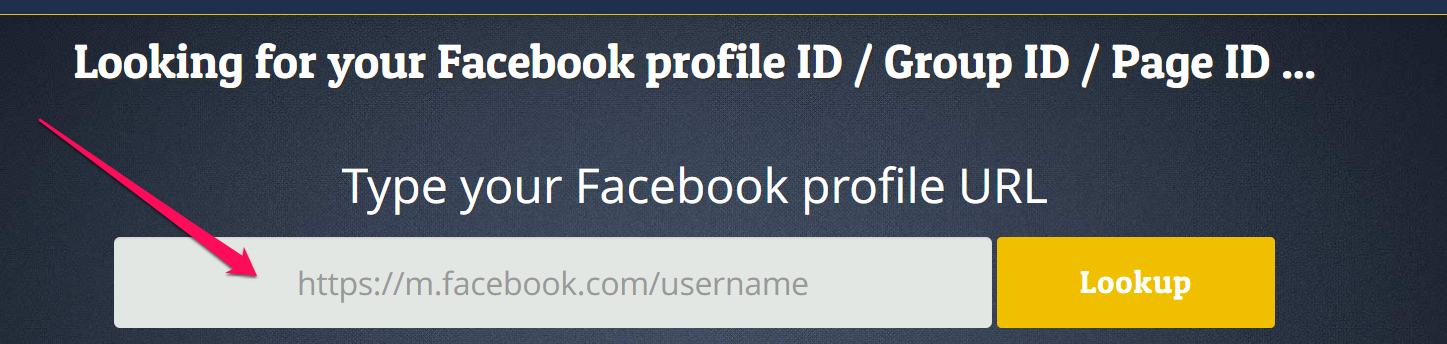 look up Facebook user ID