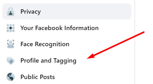 profile and tagging option - Facebook profile settings