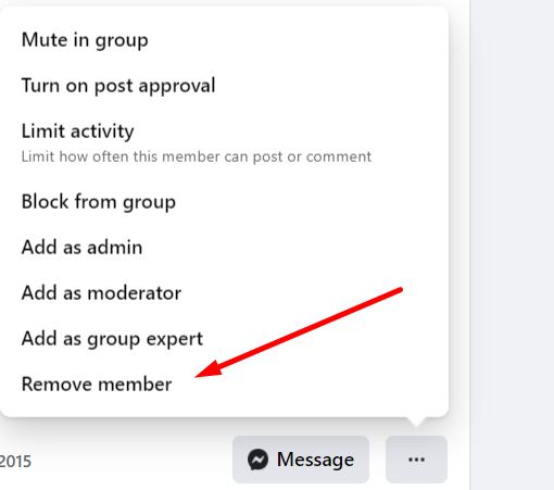 remove member from Facebook group