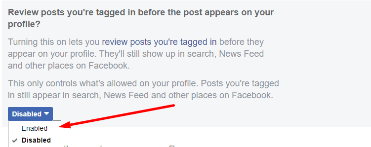 review posts before tagged posts appean on your facebook profile