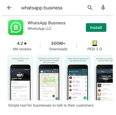 Whatsapp business app - Android