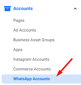 add WhatsApp accounts to Facebookb business manager