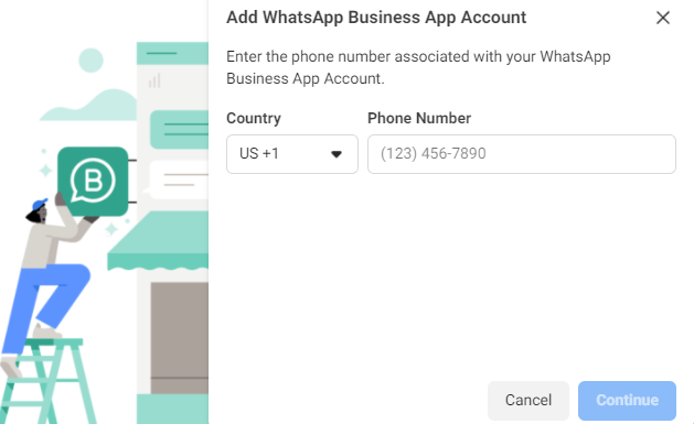 add whatsapp business app number