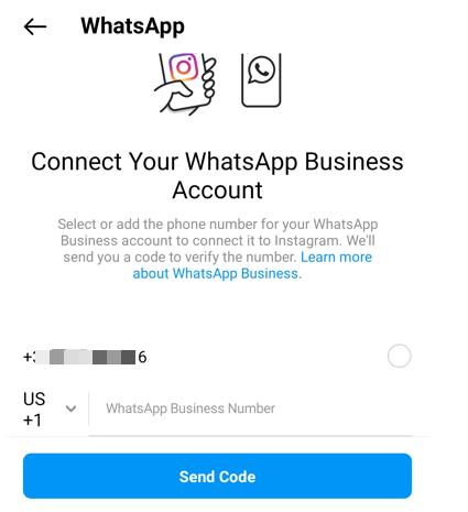 connect whatsapp account with Instagram account