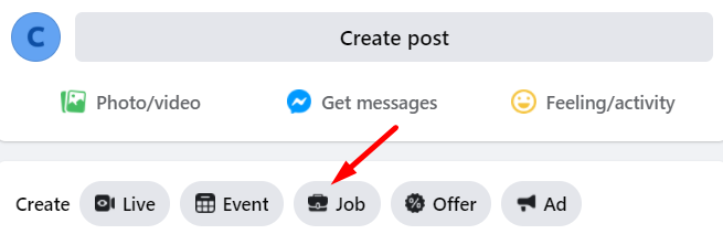 create a job post on Facebook page