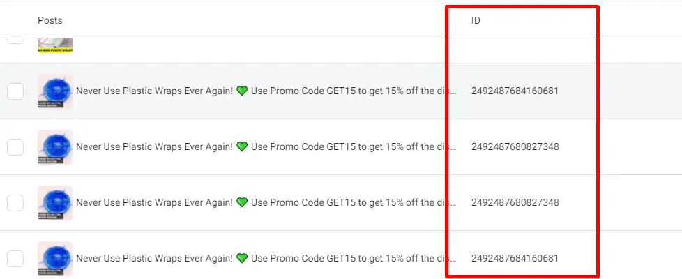 how to find post id on facebook ads