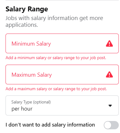 salary range to Facebook jobs