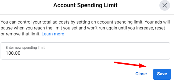 set Facebook ad spending limit