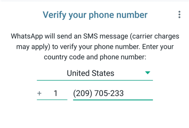 verify your phone number for whatsapp business verification