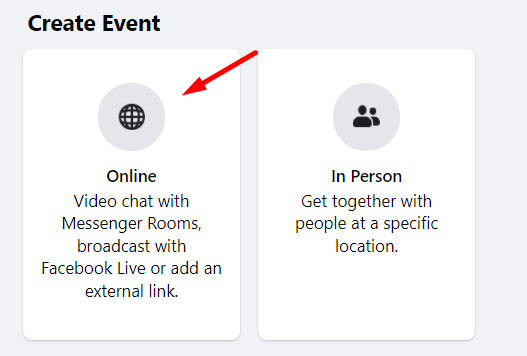 create online Facebook group event