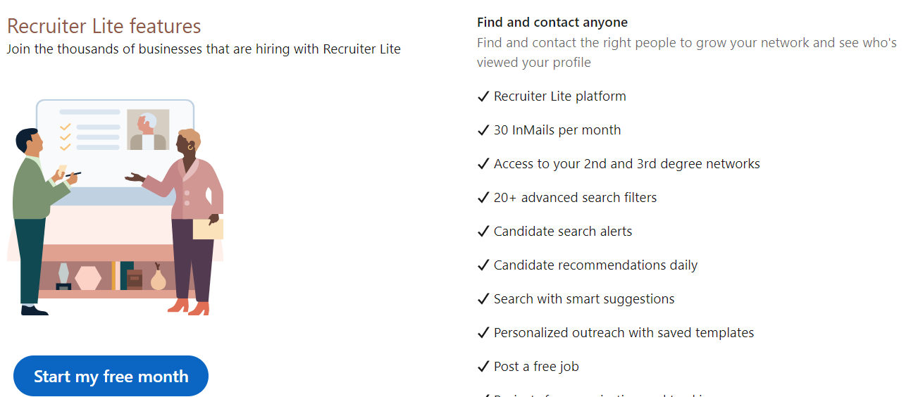 LinkedIn Recruiter Lite All features