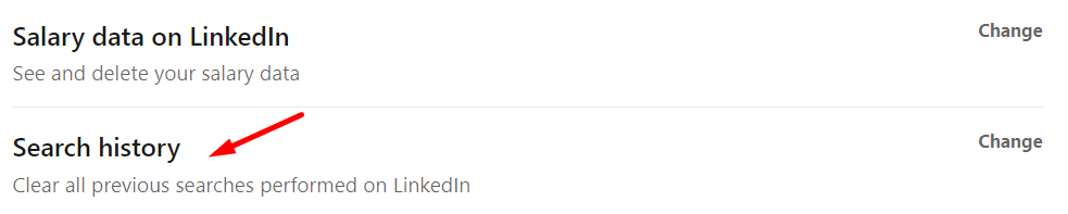 view LinkedIn Search history
