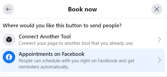 appointments on Facebook