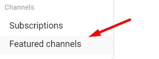 feature channel on youtube channel home page