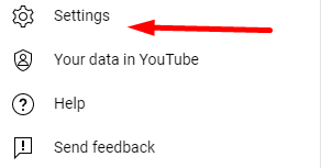 YouTube channel settings