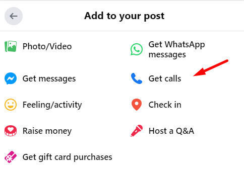 add get calls - call now button to facebook posts