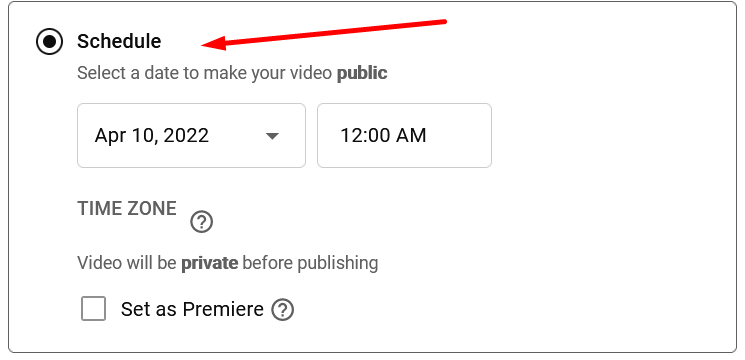 how to schedule youtube videos