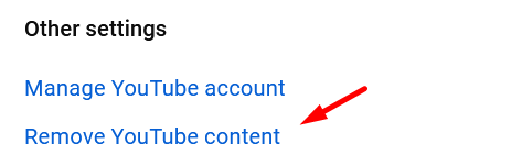remove youtube content