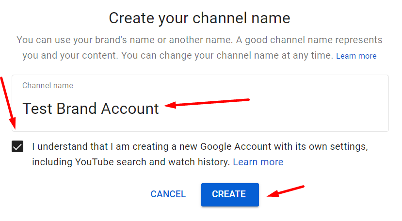 set up youtube brand account