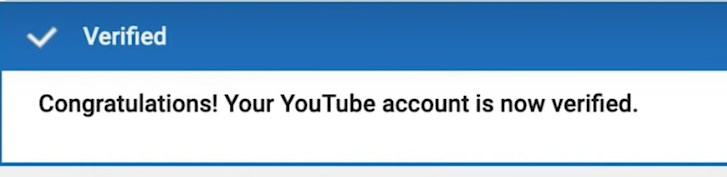 youtube account verified