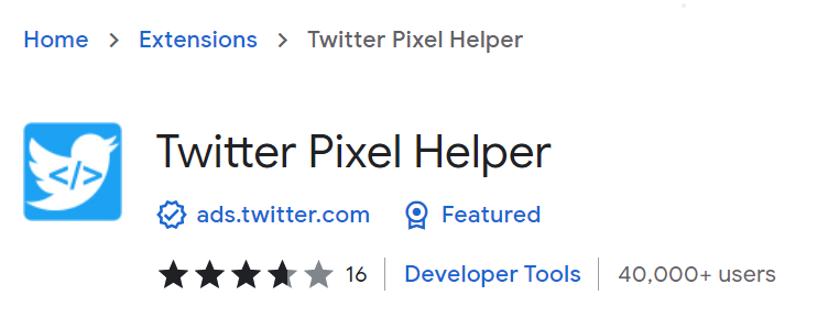 Twitter Pixel Helper