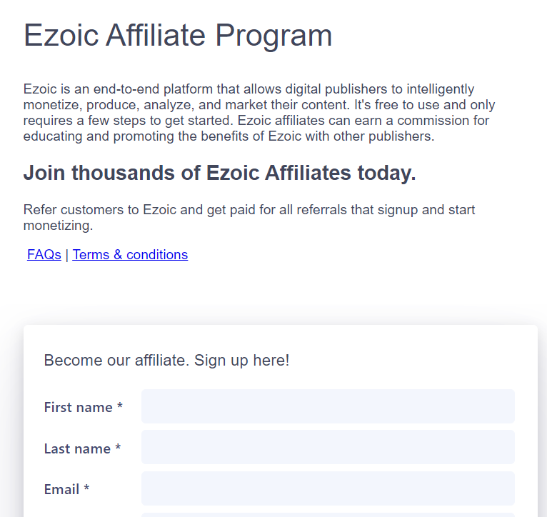 join the Ezoic partner program