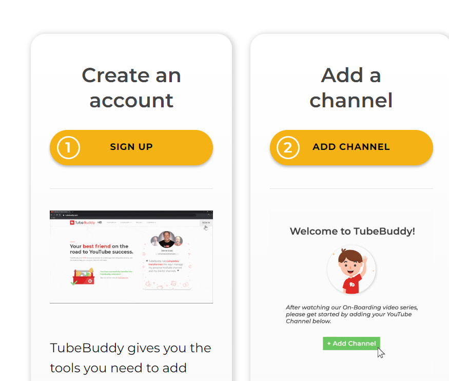 create a TubeBuddy account