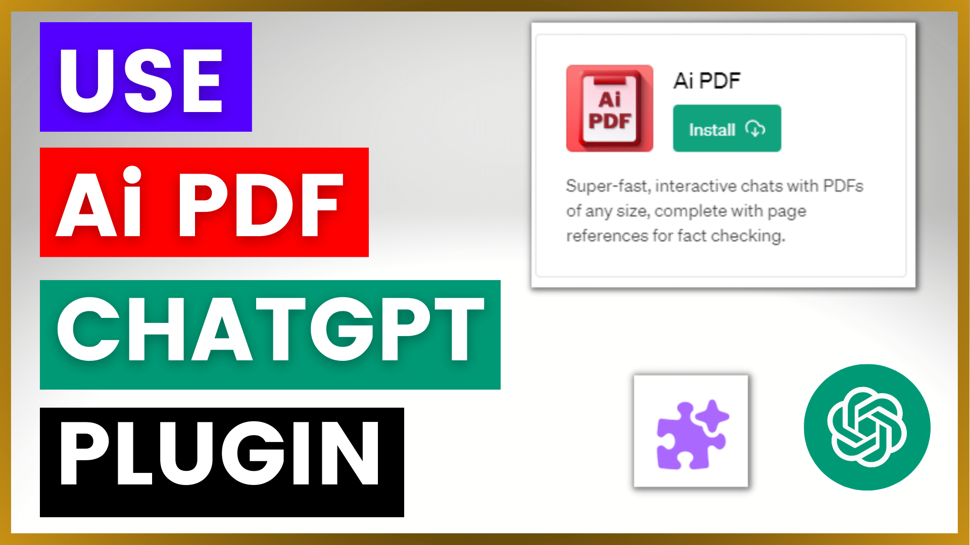 USE Ai PDF CHATGPT PLUGIN