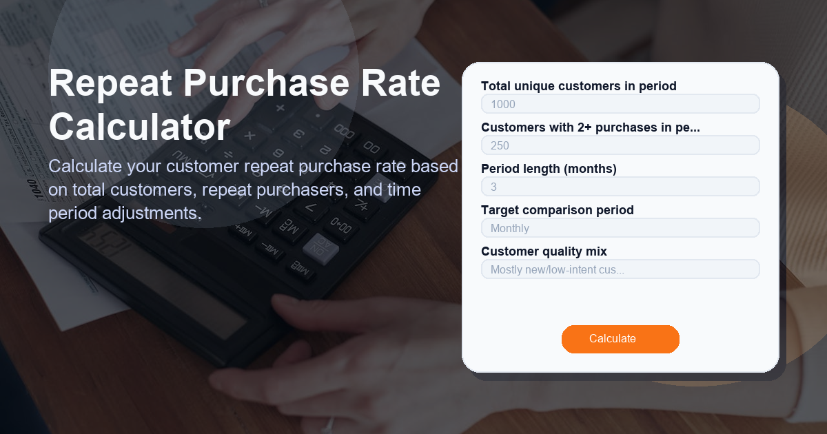 Repeat Purchase Rate Calculator - ROIhacks.com